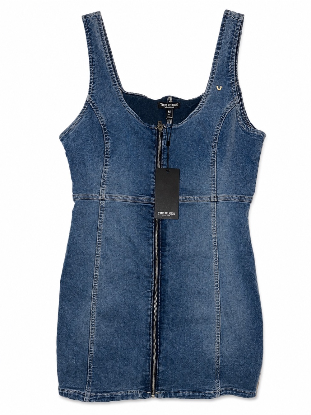 🆕  Religion Sleeveless Zip Front Denim Mini Dress Medium Neptune Wash L